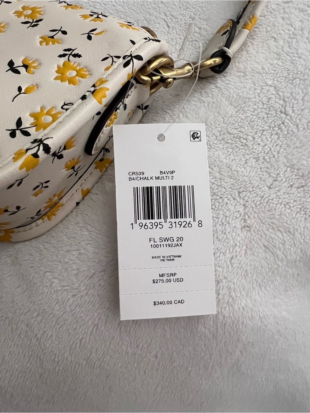 NWT Coach Swinger 20 Chalk w/ Yellow Flowers - Picture 3 of 9